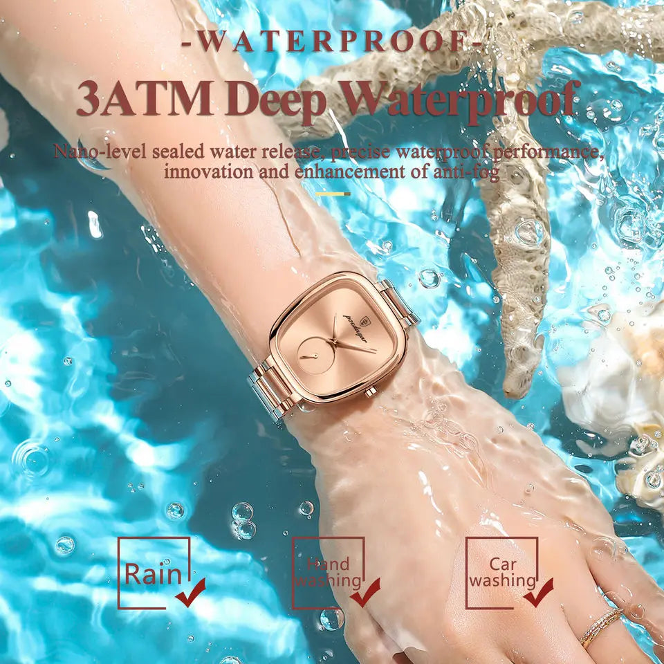 POEDAGAR 783 Elegant Simple Woman Watch Waterproof Stainless Steel Quartz Ladies Wristwatch Fashion Watches for Women Reloj