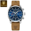 POEDAGAR Watch Men 932 Sports Leather Chronograph Watches Mens Fashion Waterproof Quartz Wristwatches Man Relogio Masculino
