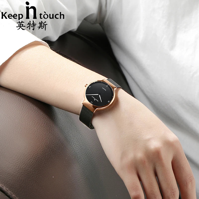 Luxury Alloy Case Lovers Watch Wholesale Stainless Steel Bnad Water Resistant Lovers Quartz Watches
