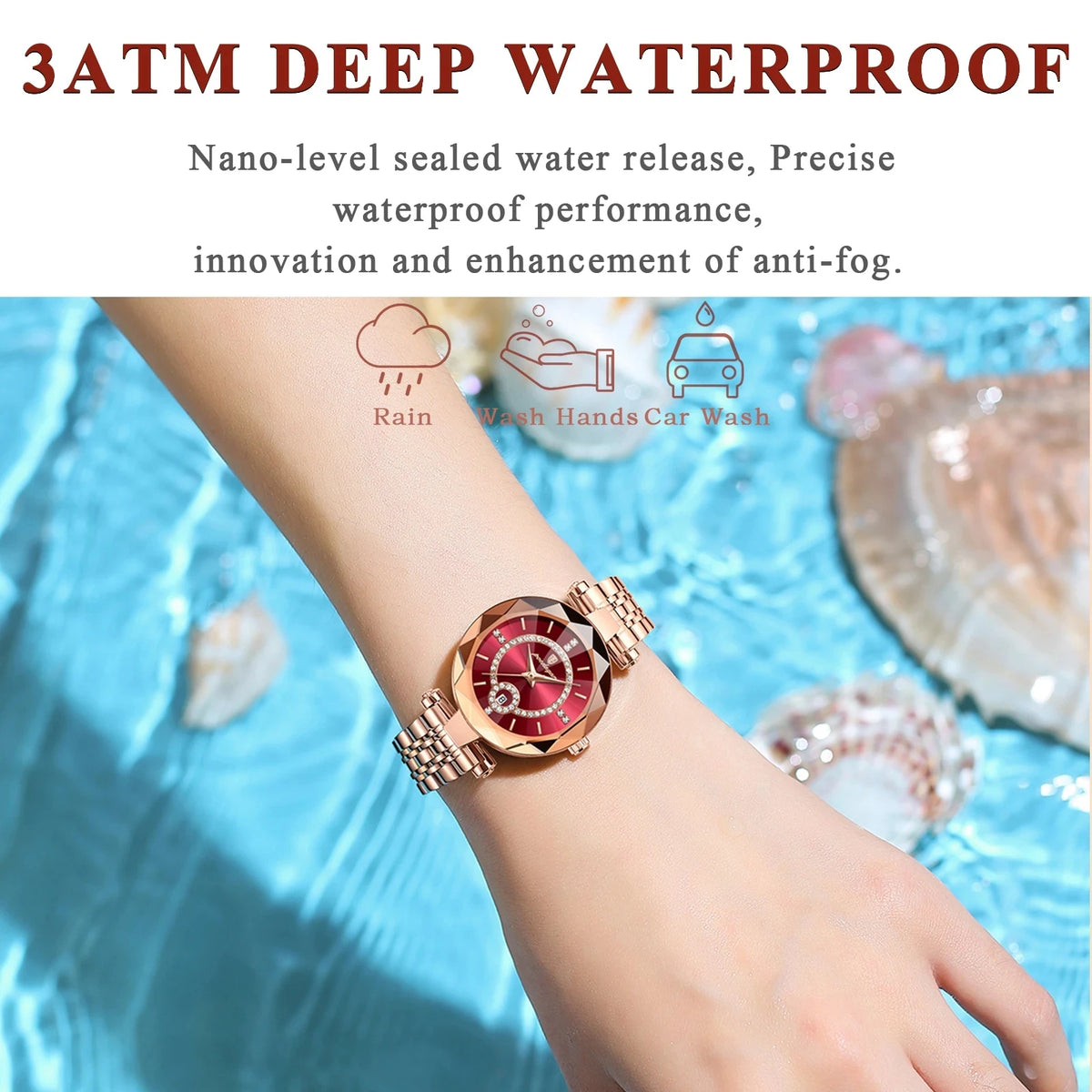 POEDAGAR 726 Watch for Women Waterproof Stainless Steel Ladies Watches High Quality Luxury Diamond Lady Quartz Clock Relojes