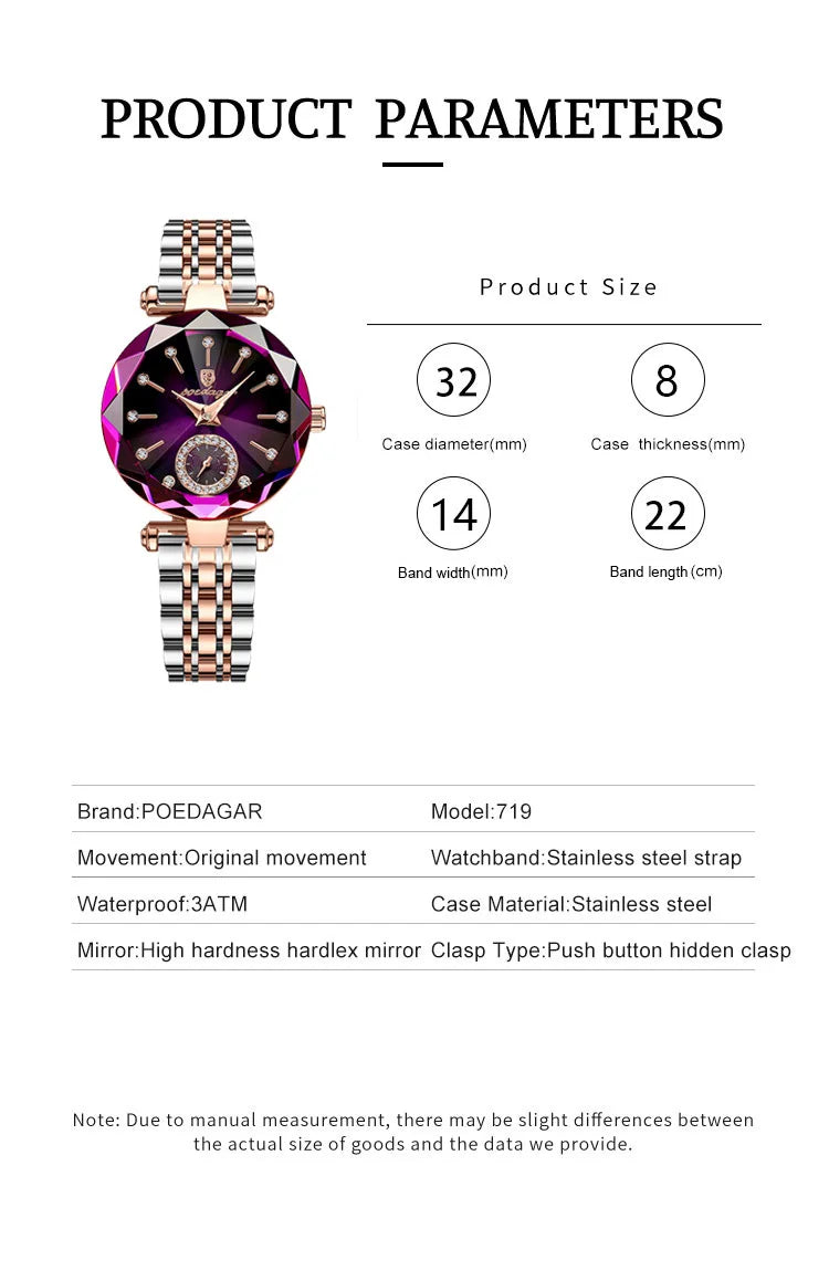 719 Fashion Women Watch Top Brand Ladies Girl Gold Wristwatch Stainless Steel Bracelet Classic Female Clock Gift