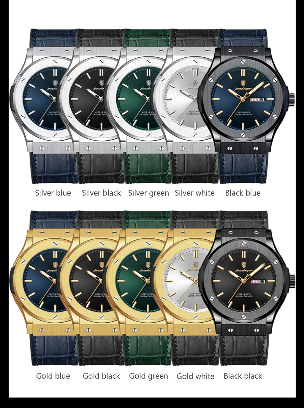 952 Men Watch Business Silicone Strap Wristwatches Quartz Casual Men's Watches Date Week Luminous Waterproof Watch