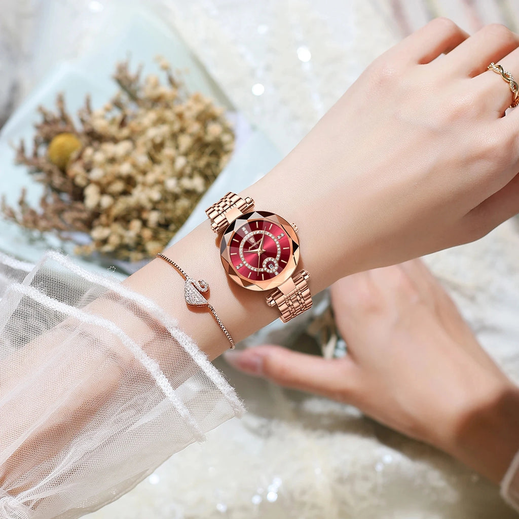 POEDAGAR 726 Watch for Women Waterproof Stainless Steel Ladies Watches High Quality Luxury Diamond Lady Quartz Clock Relojes