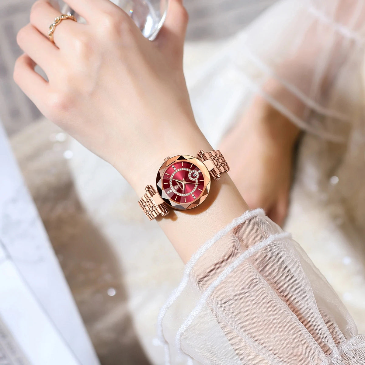 POEDAGAR 726 Watch for Women Waterproof Stainless Steel Ladies Watches High Quality Luxury Diamond Lady Quartz Clock Relojes