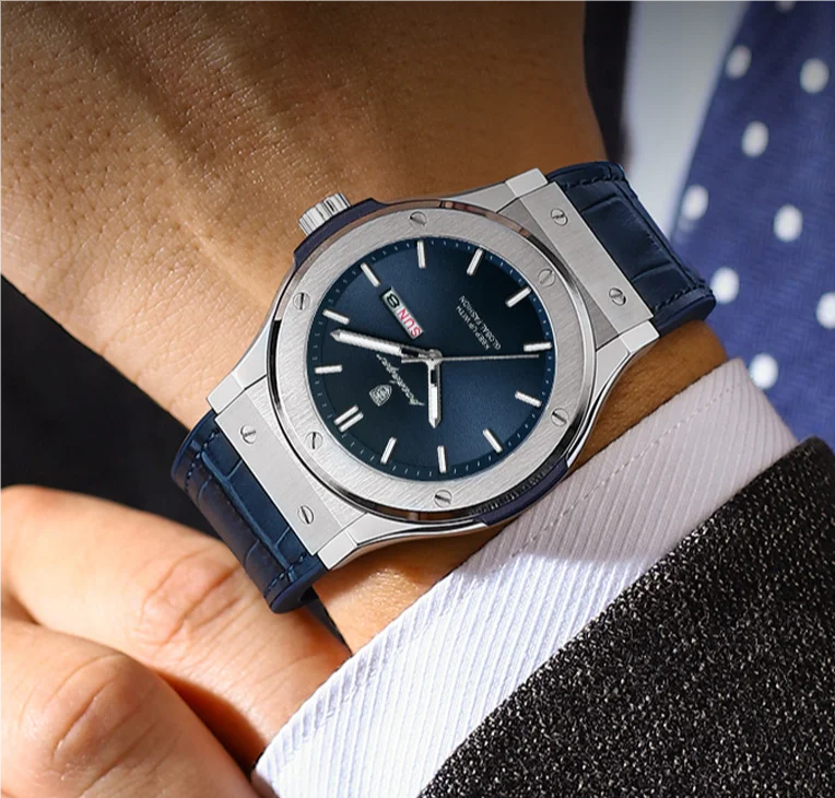 952 Men Watch Business Silicone Strap Wristwatches Quartz Casual Men's Watches Date Week Luminous Waterproof Watch
