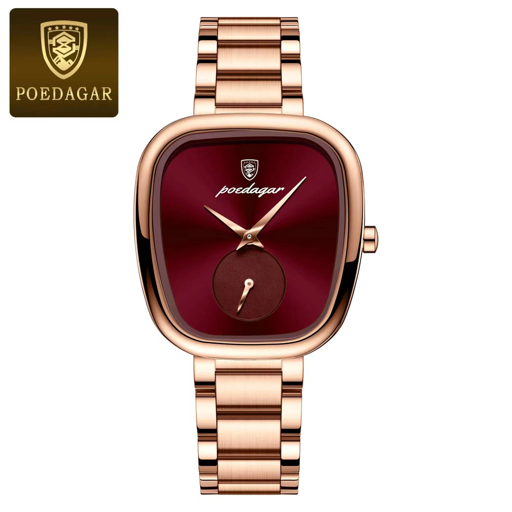 POEDAGAR 783 Elegant Simple Woman Watch Waterproof Stainless Steel Quartz Ladies Wristwatch Fashion Watches for Women Reloj