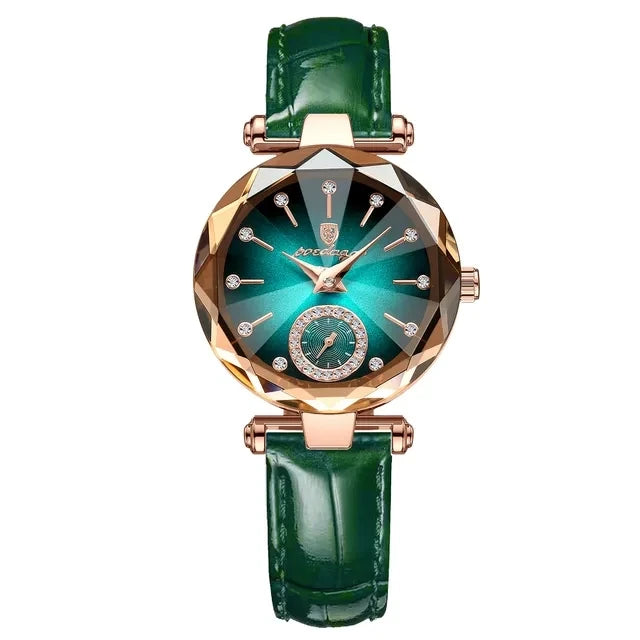 POEDAGAR 719 Fashion Women Watch Top Brand Luxury Ladies Girl Gold Wristwatch Genuine Leather Bracelet Classic Female Clock Gift