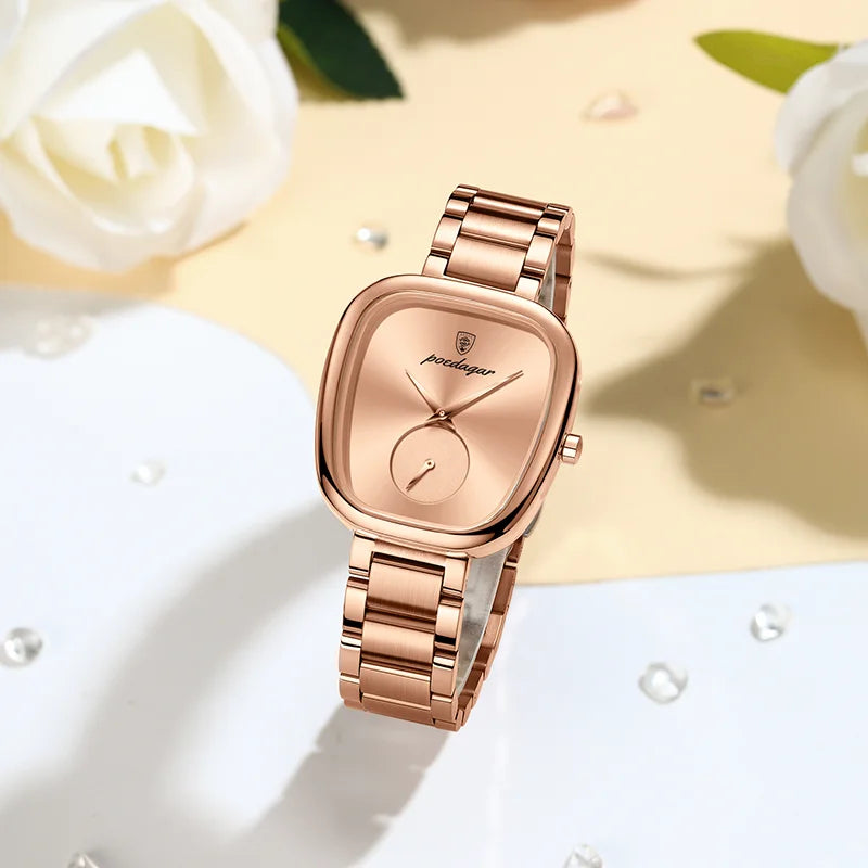 POEDAGAR 783 Elegant Simple Woman Watch Waterproof Stainless Steel Quartz Ladies Wristwatch Fashion Watches for Women Reloj