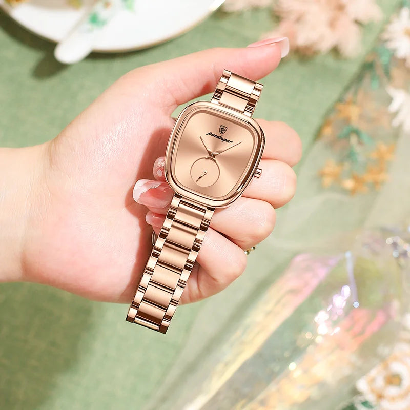 POEDAGAR 783 Elegant Simple Woman Watch Waterproof Stainless Steel Quartz Ladies Wristwatch Fashion Watches for Women Reloj
