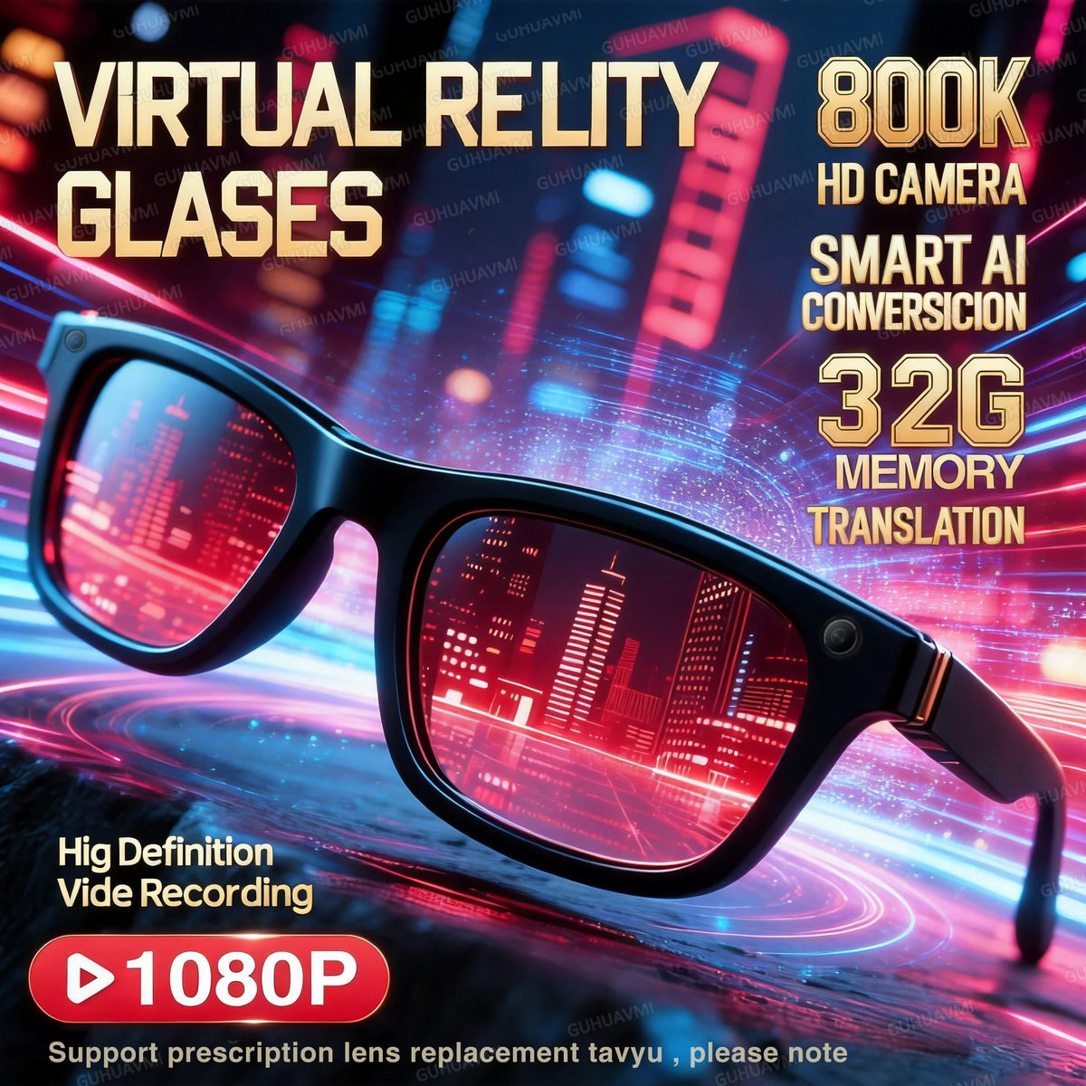 Gafas inteligentes con IA, Bluetooth, 32gb rom